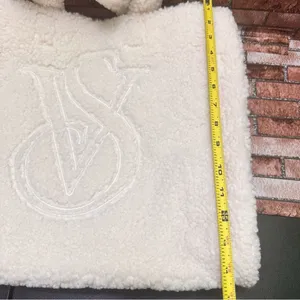 Victorias Secret Ivory VS Logo Sherpa Tote Bag thumbnail 5
