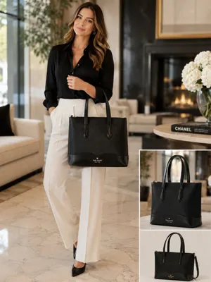 Kate Spade Black Glitter Tote Crossbody Satchel NWT thumbnail 3