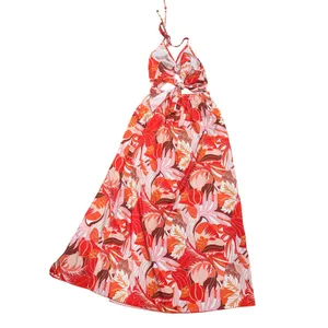 SheIn Woman’s Tropical Print twist-front Halter Maxi Dress XS thumbnail 5