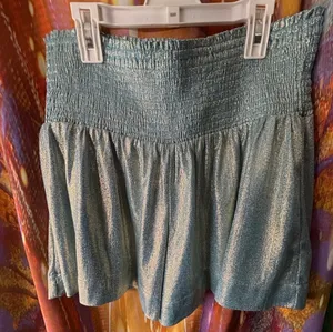 Blue Metallic Shorts With Silver Glitter Size L thumbnail 1