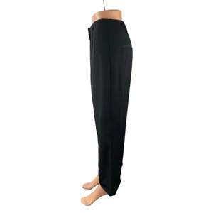 Zara Black Pleated High Rise Loose Straight Wide Leg Trousers Dress Pants Size S thumbnail 3