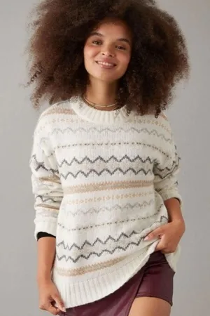 American Eagle Fair Isle Nordic Cozy Cabin Core Winter Sweater Size XS thumbnail 1