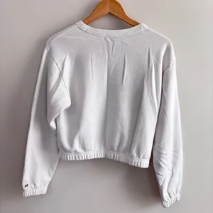 Abercrombie & Fitch Crop oversized Sweatshirt Womens XS White Rainbow Stripe thumbnail 7