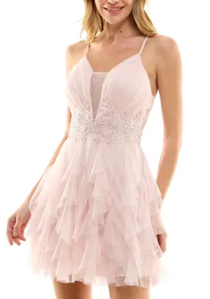 Dillard’s Mini Pink Tulle Dress thumbnail 1
