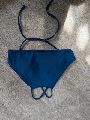Aerie Blue High Neck Wrap Tie Bikini Top thumbnail 2