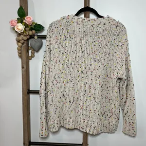 Seven 7 Chunky‎ Popcorn Confetti Rainbow Color Long Sleeve Sweater Size Small thumbnail 4