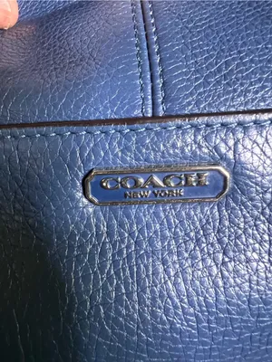Coach Park Leather Carrie Blue Pebbled Leather Shoulder Tote. thumbnail 2