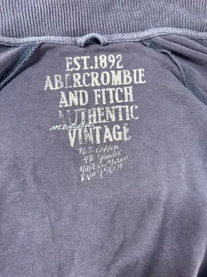 Abercrombie & Fitch Vintage Full-Zip Mock Neck Brown Sweatshirt thumbnail 2