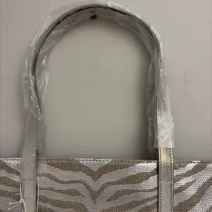 Michael Kors New! Zebra-Print Metallic Tote in Silver and Gold thumbnail 2