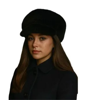 Vintage 1960’s Mod paperboy style faux fur cap. thumbnail 1
