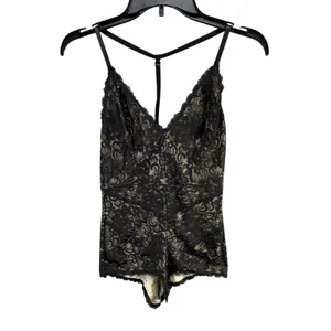 Lulus Dance For You Lace Bodysuit Women S Black Beige Plunging Coquette Romantic thumbnail 2