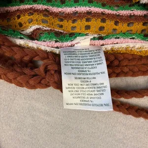 Wild Fable Striped Crochet Halter Top Brown Green Mustard Pink Large Boho thumbnail 5