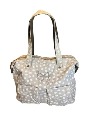 ThirtyOne Boutique Exploring Tote Bag beige with cream polkadots thumbnail 1