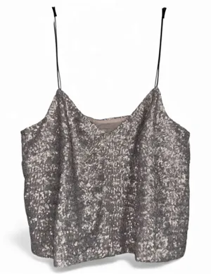 ASOS‎ Silver Sequin Cami Top Sparkly Party Evening Occasion Size 8 thumbnail 1