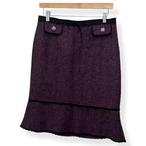 Vtg Y2K Willi Smith Women Skirt Purple 12 Tweed Academia Whimsigoth Coquette‎ thumbnail 2
