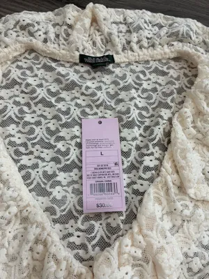 Wild Fable Women's Ivory Floral Lace Ruffle Button Cardigan Large thumbnail 5