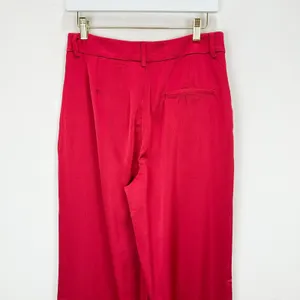 Lulus Modern Approach Red Satin Wide-Leg Pants High Rise Festive Large NWT thumbnail 7