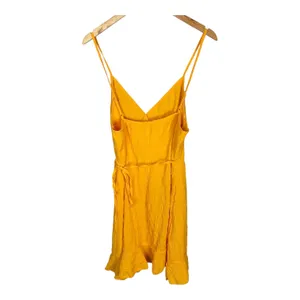 Women's Ruffle Hem Wrap Dress A-line Yellow Size XL NWT Vacation Resortwear thumbnail 3