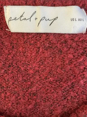 Petal & Pup 3/4 sleeve Button-Up Cardigan in Burgundy thumbnail 4