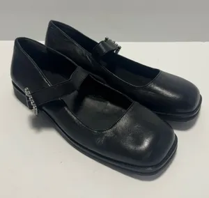 Free People Women's Rumor Diamanté Mary Jane Loafers Leather Size 9 thumbnail 1