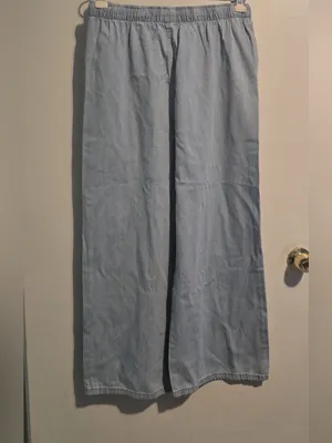 stradivarius Light Blue Wide-Leg Drawstring Jeans thumbnail 8