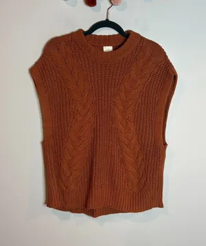 A New Day rust orange sleeveless sweater thumbnail 1