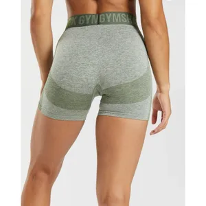 Gymshark Women's Green Flex Shorts Compression Stretch Seamless‎ Athletic XS thumbnail 4