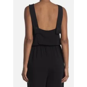 Barefoot Dreams Jumpsuit Medium Black Sleeveless Tie Waist Wide Leg Casual thumbnail 2