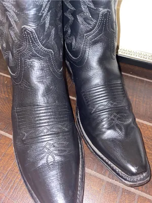 Old West Black Leather Western Heeled Boots LF1510 Size 6 thumbnail 13