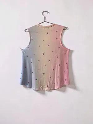 P.J. Salvage, Star Print Ombre Tank Top, Women's Size L, Pastel, Multicolor thumbnail 9