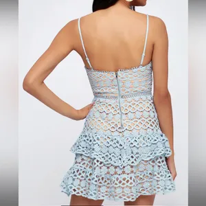 Lulus Beauty & Lace Light Blue Crochet Mini Dress thumbnail 6