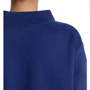 Parke Denim and White Fleece Mockneck Navy Varsity Sweatshirt thumbnail 4