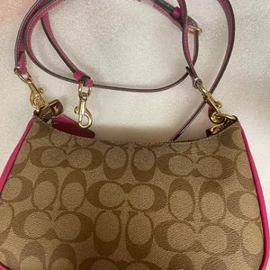 Coach Khaki Cerise Teri Shoulder Bag thumbnail 6