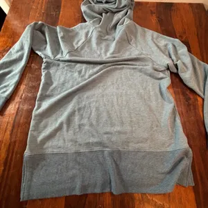 Thread & Supply Womens Blue Fusion Heather V-Neck Hoodie Sweatshirt Medium T2034 thumbnail 6