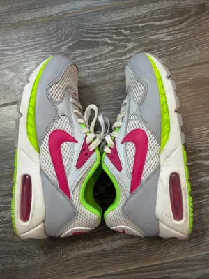 Nike Womens 8.5 Air Max Correlate Sneakers Shoes Pink and Neon Green mesh thumbnail 2