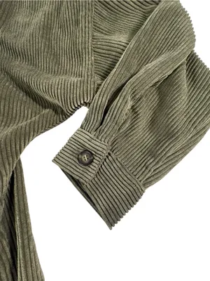 Ashley by 26 International Corduroy Shacket Dress M Olive Utility Longline Boho thumbnail 8