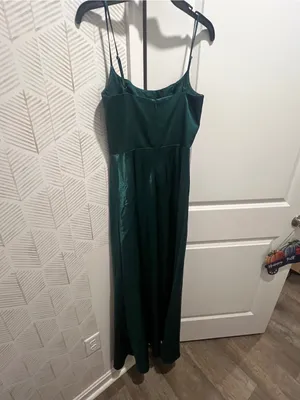 Birdy grey Satin Emerald Green Cowl Neck Evening Dress thumbnail 6