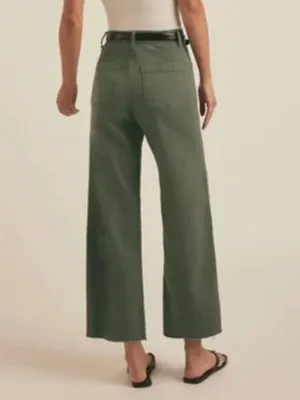 Favorite Daughter The Mischa Super High Rise Wide Leg Ankle Jean Women 26 Green thumbnail 2