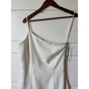 Gianni Bini Ivory Evelyn One Shoulder Mini Dress 4 Wedding Bachelorette Bridal thumbnail 3