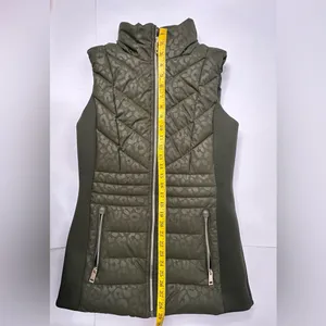 Michael‎ Kors Women's Quilted Trim Puffer Vest Size XS Green Cheetah No Hood thumbnail 3