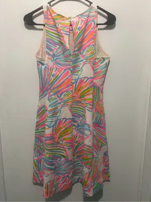 Lilly Pulitzer Pastel Shell-Print Sleeveless Shift Dress - Pink Multi thumbnail 3