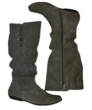 Cliffs White Mountain Tall Slouch Boots Womens 8M Faux Suede Gray Zip Up Indie thumbnail 1