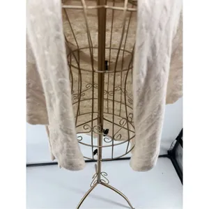 Lauren Ralph Lauren Cable Knit Open Front Cardigan Womens Size L/XL Ivory Wool thumbnail 6