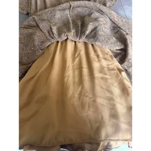 Storia Brown Floral Ruffle Mini Dress Butterfly Sleeves Women’s size Medium thumbnail 11