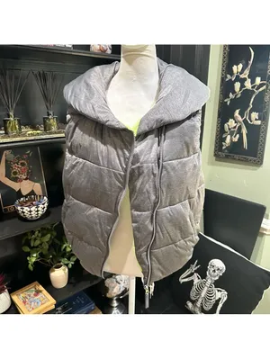 Calvin Klein Performance Gray Puffer Vest with Neon Green Lining – Size L thumbnail 9