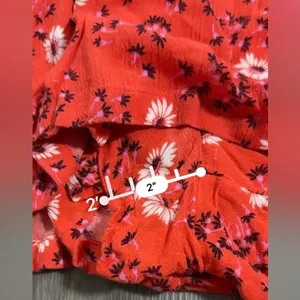 Free People Jinx Red & White Floral Print Cut Out Tie Front‎ Romper Dress Size 4 thumbnail 12
