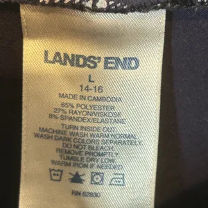 Lands End Womens Navy Blue White‎ Grid Cropped Pajama Pants Large 14-16 Pockets thumbnail 5