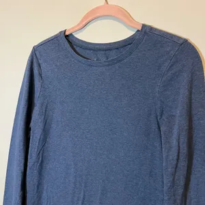 Pact Organic Cotton Long Sleeve Crew Neck Tee Heathered Navy Blue Medium thumbnail 2
