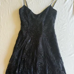 Oh Polly LALITA Embellished Lace Mini Dress in Black thumbnail 5