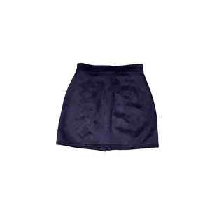 Maurice's Faux Suede Brown Mini Button Front‎ Women Skirt Sz 8 thumbnail 3